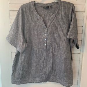 Avenue gray and silver Linen top